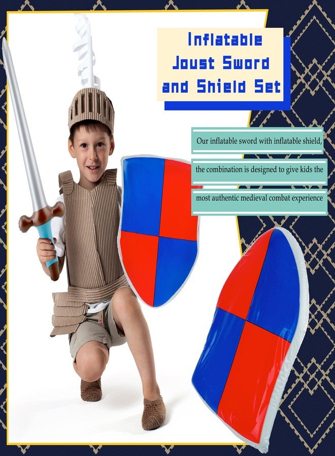 Fahacop 16 Pack Inflatable Joust Sword and Shield Set Including 8 Pcs Blow up Pirates Sword and 8 Pcs Inflatable Medieval Shield for Kids Birthday Cosplay Pirate Party Favors - Image 3